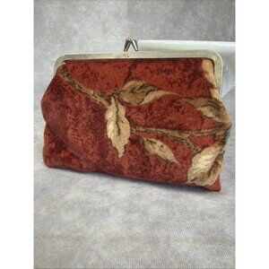 Vintage Velvet Coin Cosmetic Small Clutch Kiss Lock Floral